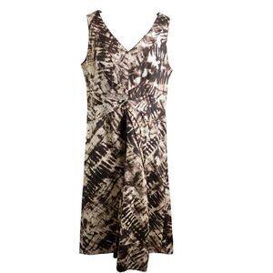 Lafayette 148 New York Black and White Printed V-Neck Mini Dress